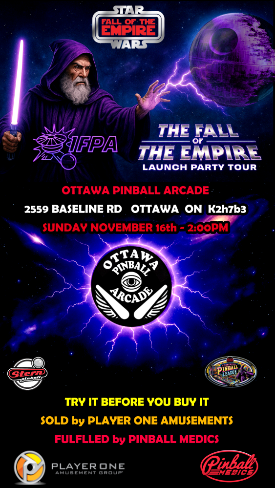 stern star wars fall of the empire pinball launch ottawa